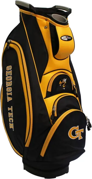 Team Golf NCAA Georgia Tech Yellow Jackets Victory Golf Cart Bag, 10-way Top with Integrated Dual Handle & External Putter Well, Cooler Pocket, Padded Strap, Umbrella Holder & Removable Rain Hood