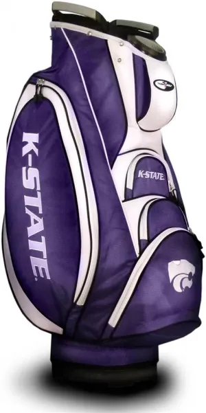Team Golf NCAA Kansas State Wildcats Victory Golf Cart Bag, 10-way Top with Integrated Dual Handle & External Putter Well, Cooler Pocket, Padded Strap, Umbrella Holder & Removable Rain Hood