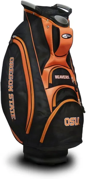 Team Golf NCAA Oregon State Beavers Victory Golf Cart Bag, 10-way Top with Integrated Dual Handle & External Putter Well, Cooler Pocket, Padded Strap, Umbrella Holder & Removable Rain Hood