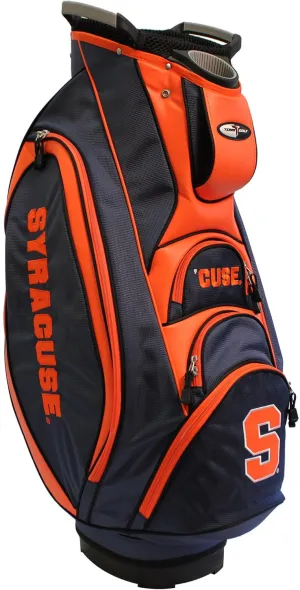 Team Golf NCAA Syracuse Orange Victory Golf Cart Bag, 10-way Top with Integrated Dual Handle & External Putter Well, Cooler Pocket, Padded Strap, Umbrella Holder & Removable Rain Hood