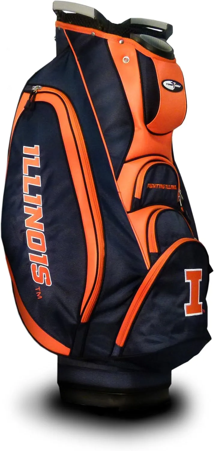 Team Golf NCAA Victory Golf Cart Bag, 10-way Top with Integrated Dual Handle & External Putter Well, Cooler Pocket, Padded Strap, Umbrella Holder & Removable Rain Hood