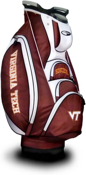 Team Golf NCAA Virginia Tech Hokies Victory Golf Cart Bag, 10-way Top with Integrated Dual Handle & External Putter Well, Cooler Pocket, Padded Strap, Umbrella Holder & Removable Rain Hood