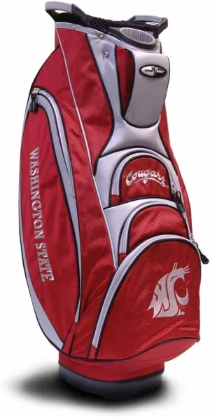 Team Golf NCAA Washington State Cougars Victory Golf Cart Bag, 10-way Top with Integrated Dual Handle & External Putter Well, Cooler Pocket, Padded Strap, Umbrella Holder & Removable Rain Hood
