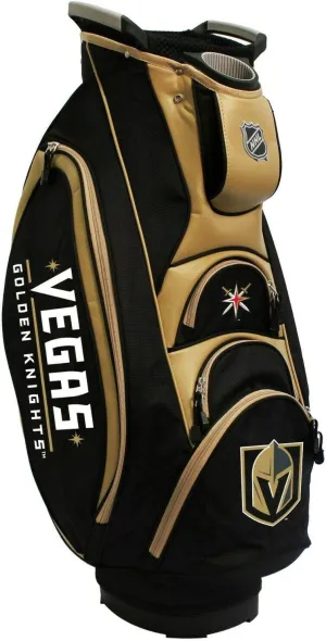 Team Golf NHL Las Vegas Golden Knights Victory Golf Cart Bag, 10-Way Top with Integrated Dual Handle & External Putter Well, Cooler Pocket, Padded Strap, Umbrella Holder & Removable Rain Hood