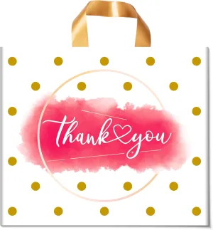 Thank You Bags - 50 Pack Extra Thick Plastic Shopping Bags for Small Business, Boutique, Office, Party (10X12 IN)
