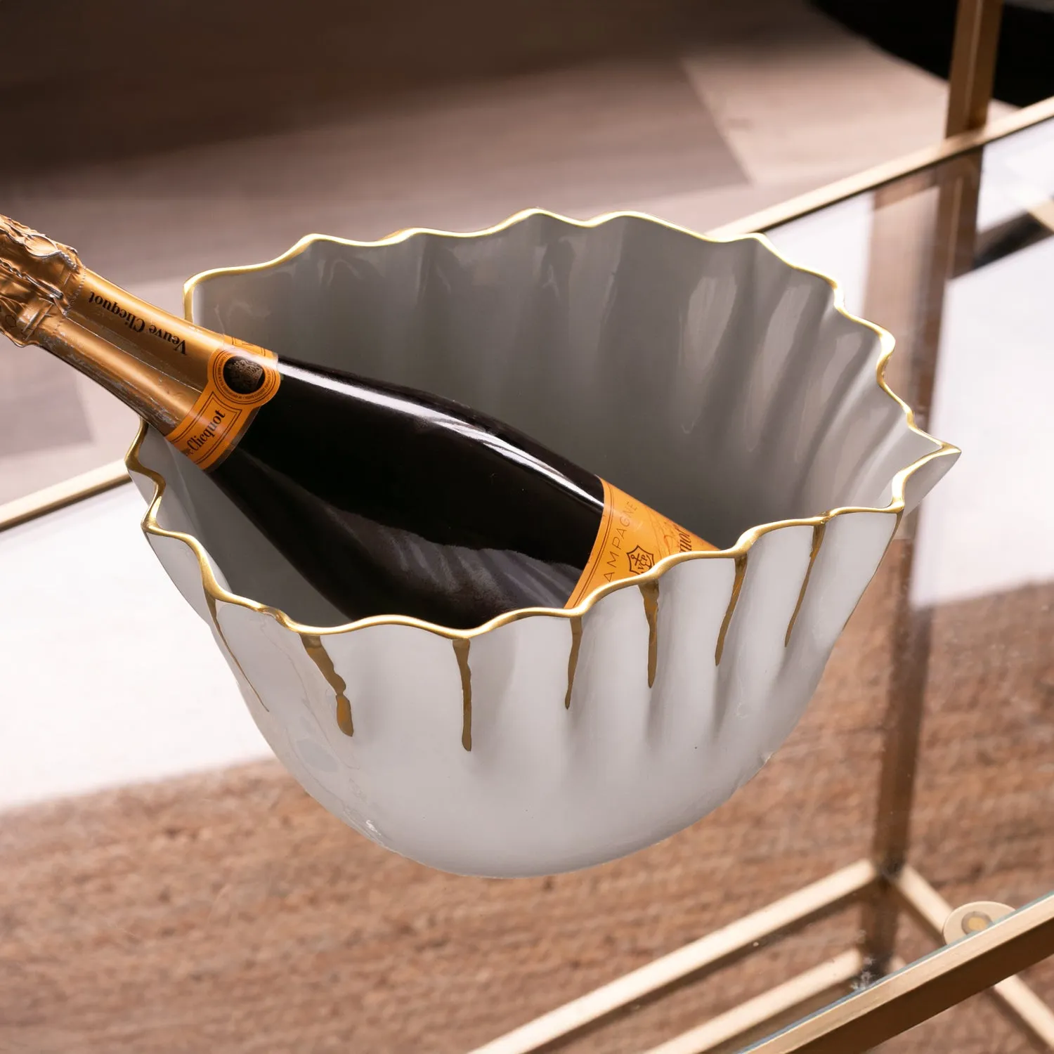 THANNI Mystic Ice Bucket (White and Gold)