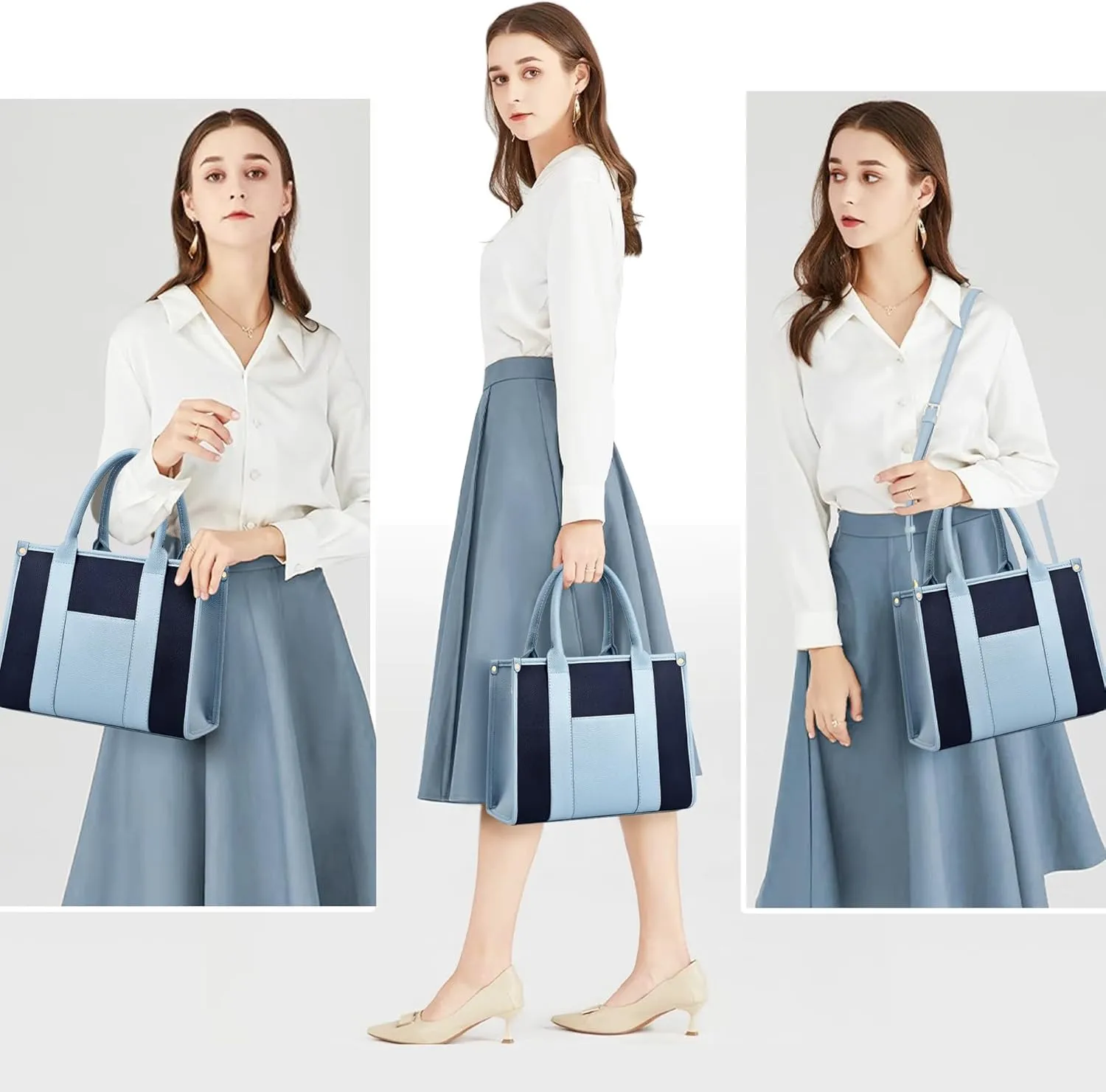 The Tote Bag Crossbody Purses for Women Shoulder Bag Handbags PU Leather Top Handle Bags with zipper