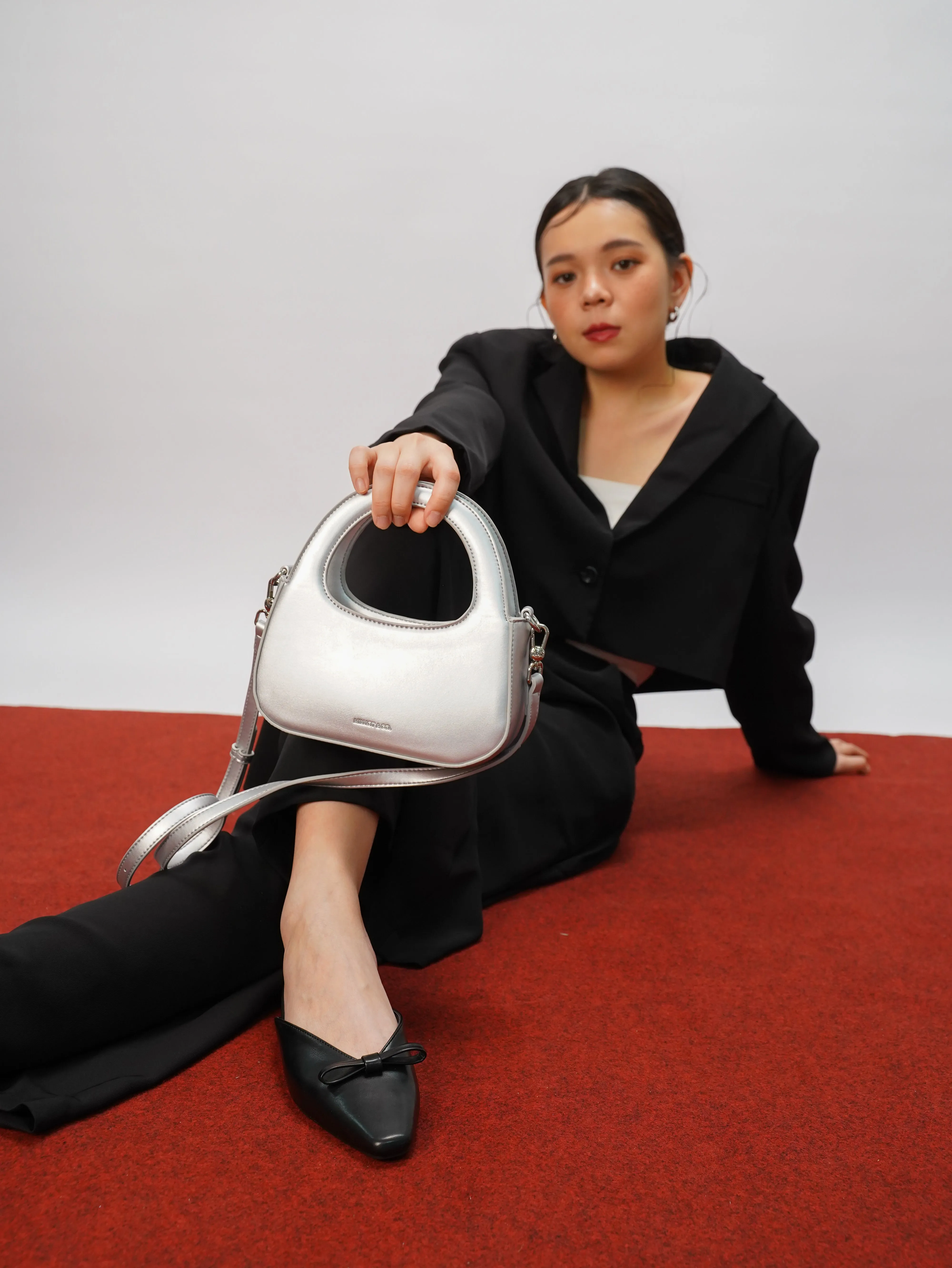 Tiara Metallic Hobo Bag (Silver)