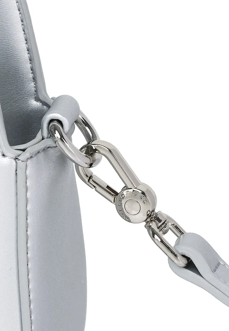 Tiara Metallic Hobo Bag (Silver)