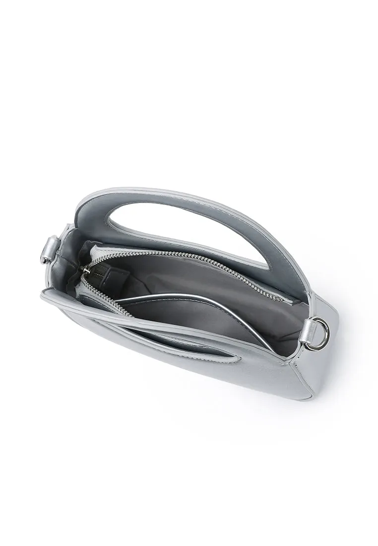 Tiara Metallic Hobo Bag (Silver)