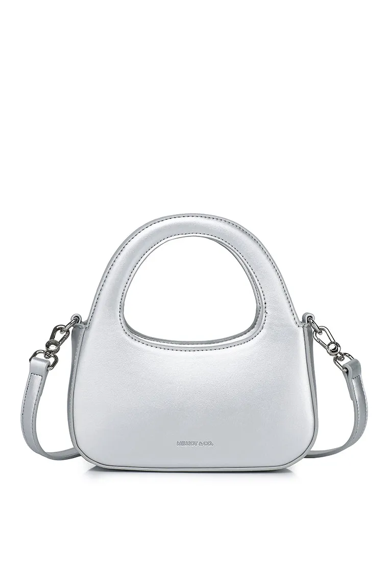 Tiara Metallic Hobo Bag (Silver)