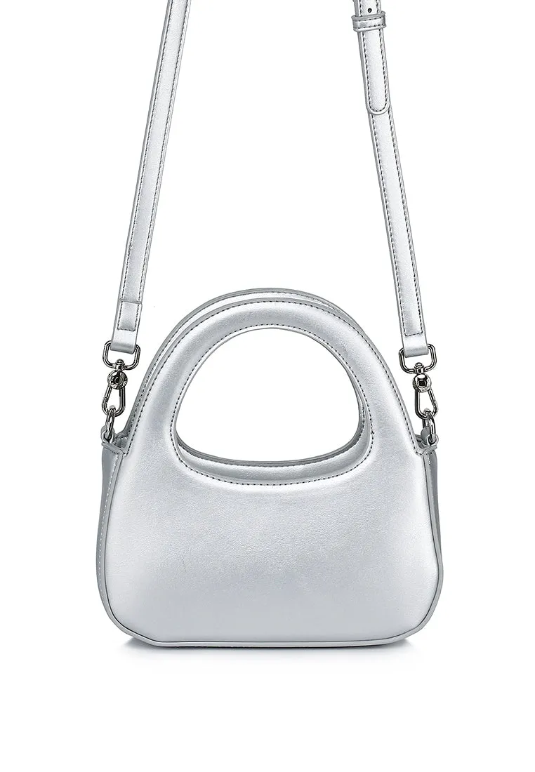 Tiara Metallic Hobo Bag (Silver)