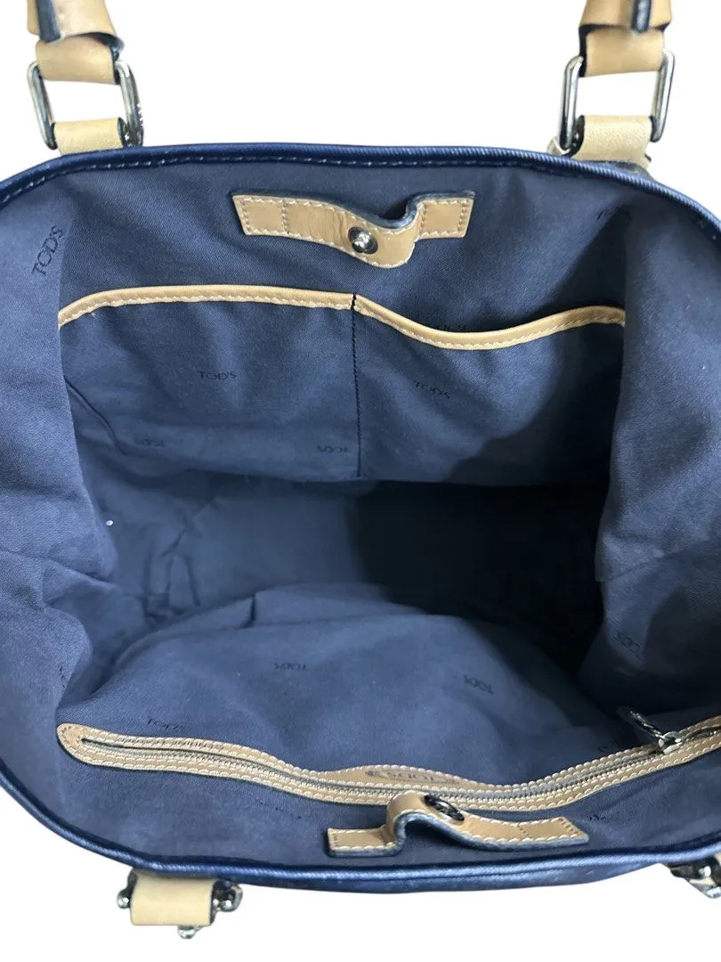 Tods Navy Satchel Bag (H30 x L27 x W17 cm)