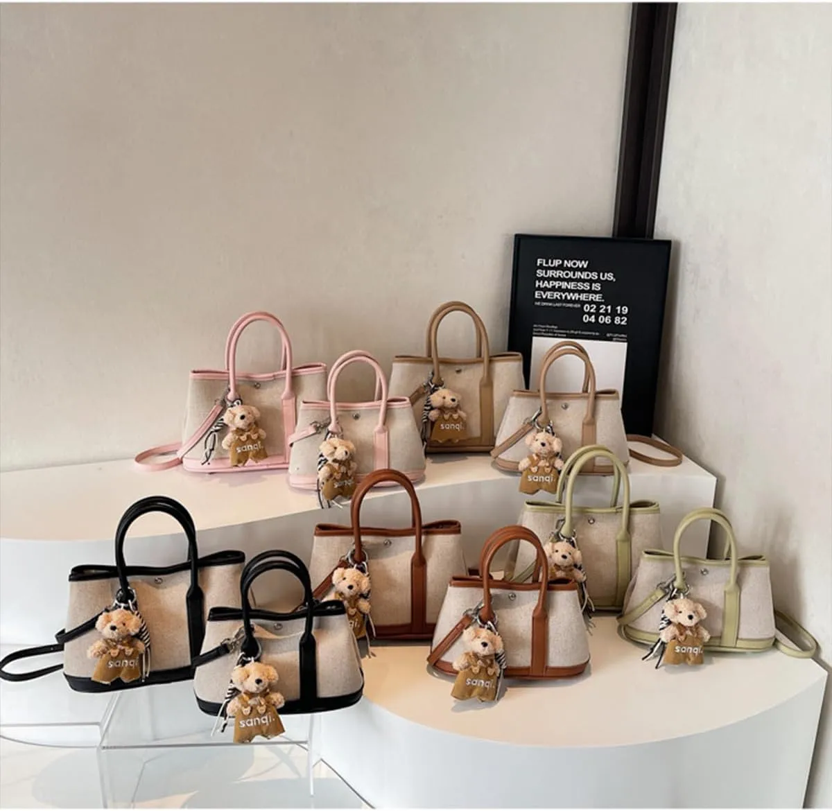 Top Handle Handbags for Women, Ladies Tote Shoulder Bag Simple Canvas Satchel