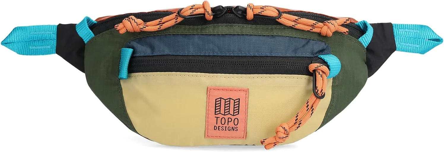 Topo Designs Mountain Waist Pack, Hip Bag, 100% Recycled Nylon Construction, 2L capacity, YKK Zips