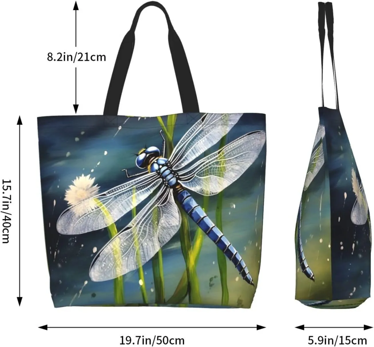 Tote Bag for Women Fairy Tale Castle Grocery Bag Foldable Shopping Bags Reusable Large Tote Bag