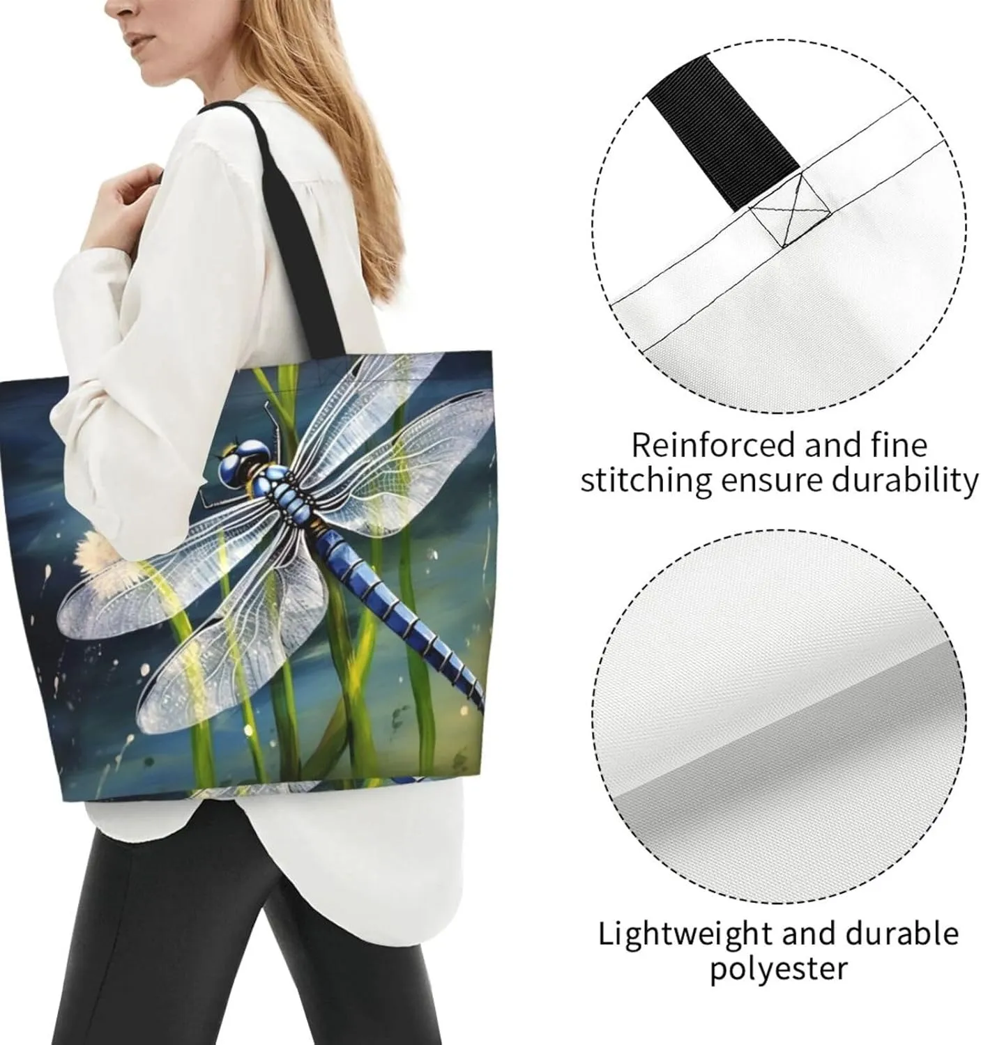 Tote Bag for Women Fairy Tale Castle Grocery Bag Foldable Shopping Bags Reusable Large Tote Bag