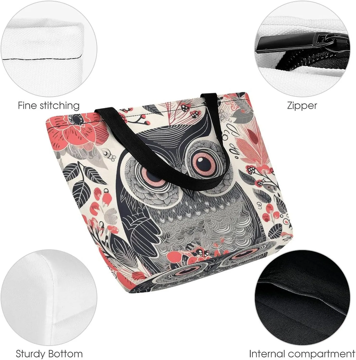Tote Bag for Women Grocery Bag Hearts Foldable Shopping Bags Reusable Large Tote Bag