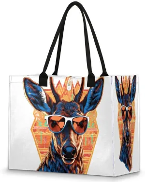 Tote Bag for Women, Miami Giraffes Gym Bag Laptop Shoulder Handbag Nurse Reusable Grocery Bag Bags Beach for Sports Work
