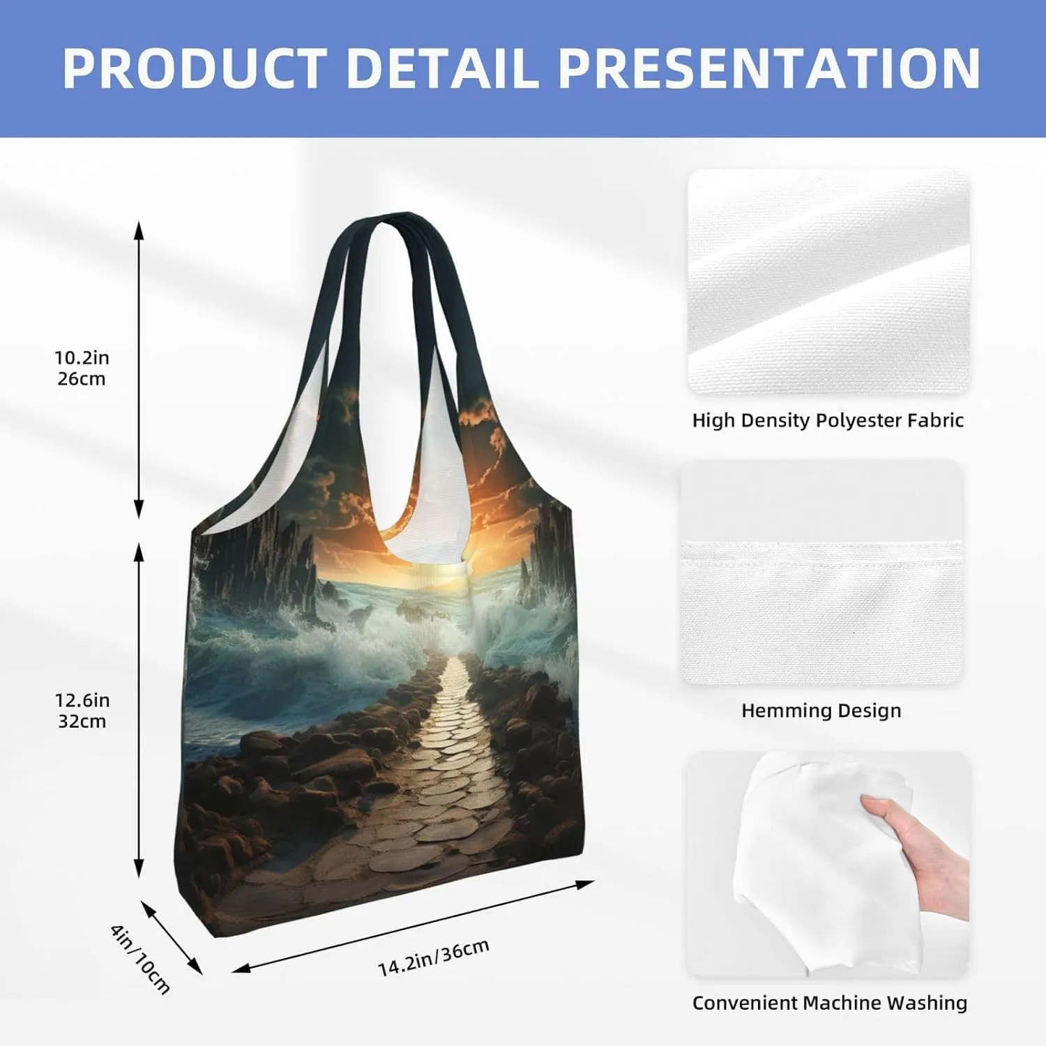 Tote Bag for Women Reusable Grocery Bag Canvas Shopping Bag Math question Handbag Foldable Shoulder Bag