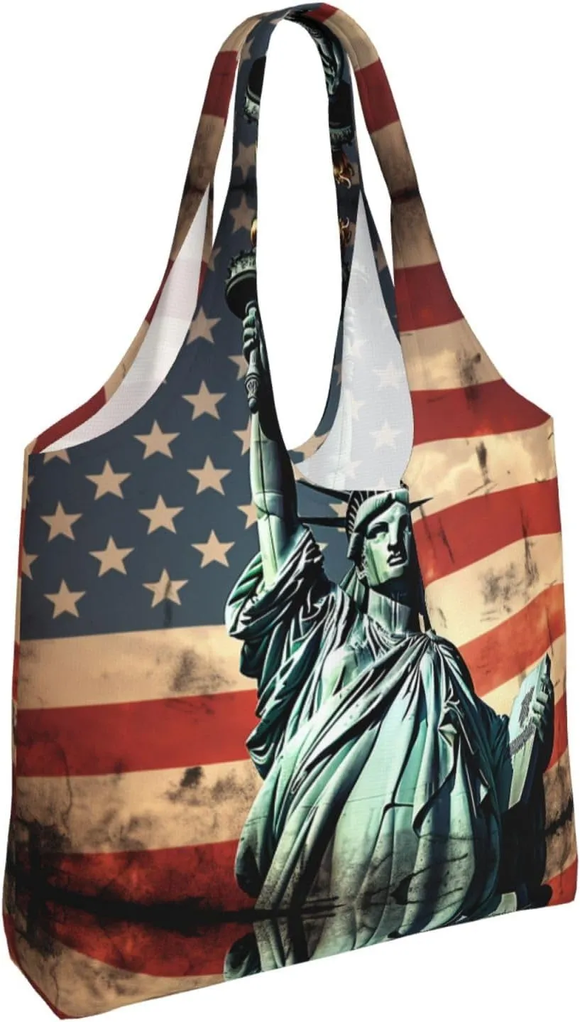 Tote Bag for Women Reusable Grocery Bag Canvas Shopping Bag Tiger Colorful Sunset Handbag Foldable Shoulder Bag