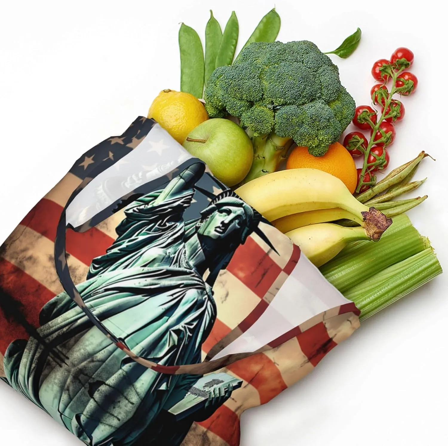 Tote Bag for Women Reusable Grocery Bag Canvas Shopping Bag Tiger Colorful Sunset Handbag Foldable Shoulder Bag