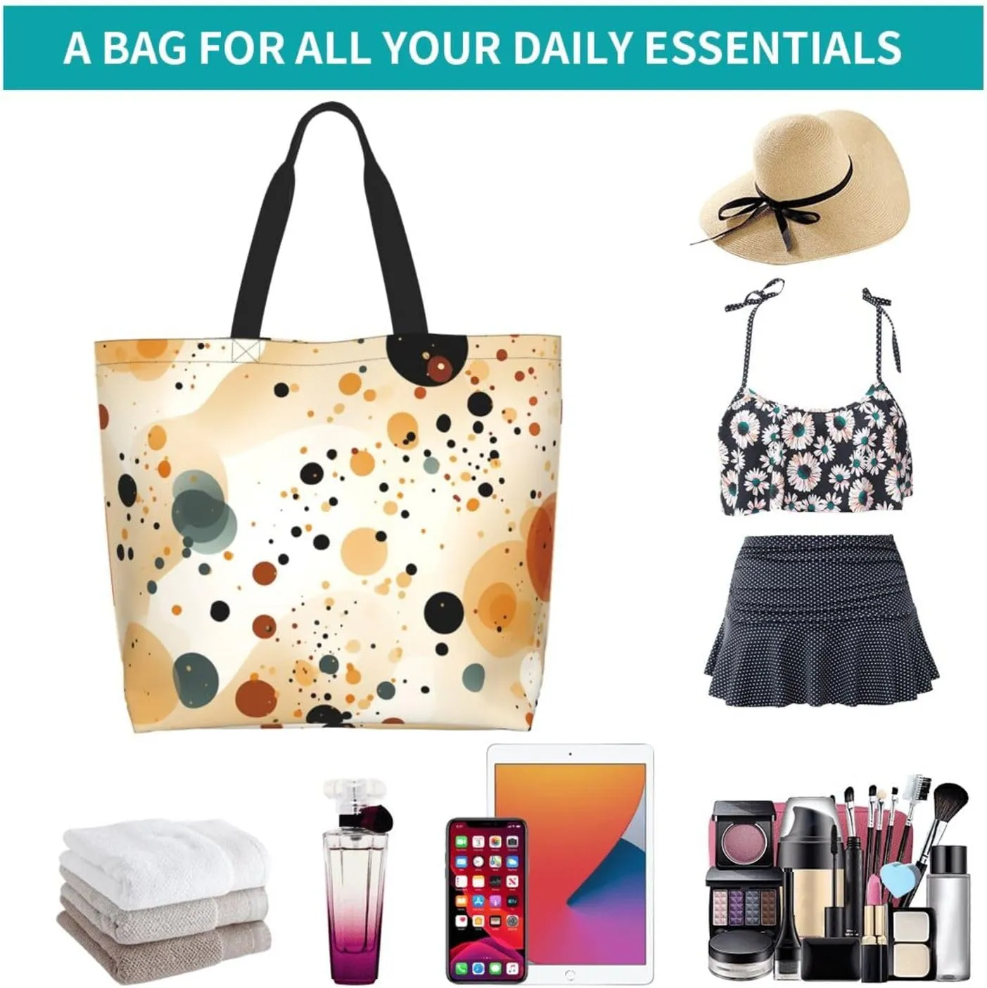 Tote Bag for Women Reusable Grocery Bag Shopping Bag Dachshund Pattern Tote Bags Handbag Foldable Shoulder Bag
