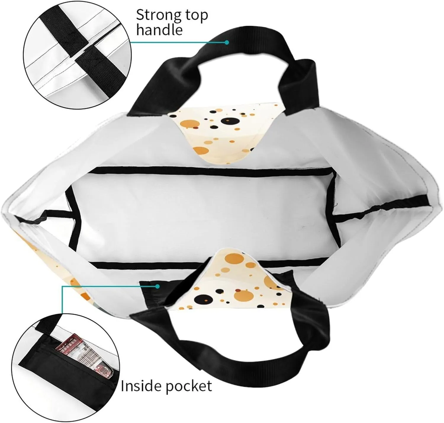 Tote Bag for Women Reusable Grocery Bag Shopping Bag Dachshund Pattern Tote Bags Handbag Foldable Shoulder Bag
