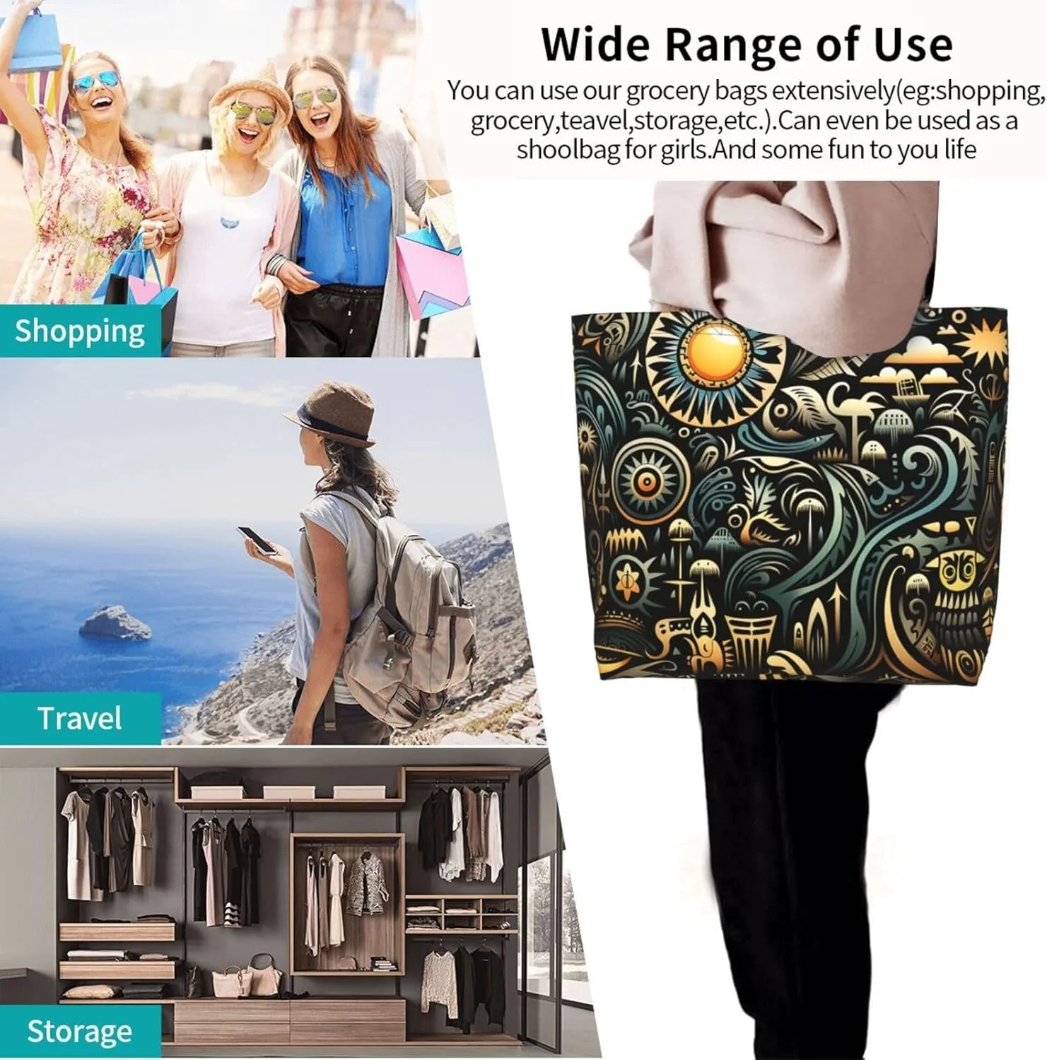 Tote Bag for Women Reusable Grocery Bag Shopping Bag Dalmatian Tote Bags Handbag Foldable Shoulder Bag