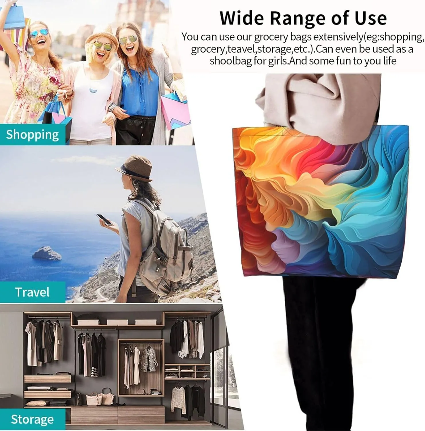 Tote Bag for Women Reusable Grocery Bag Shopping Bag Dalmatian Tote Bags Handbag Foldable Shoulder Bag