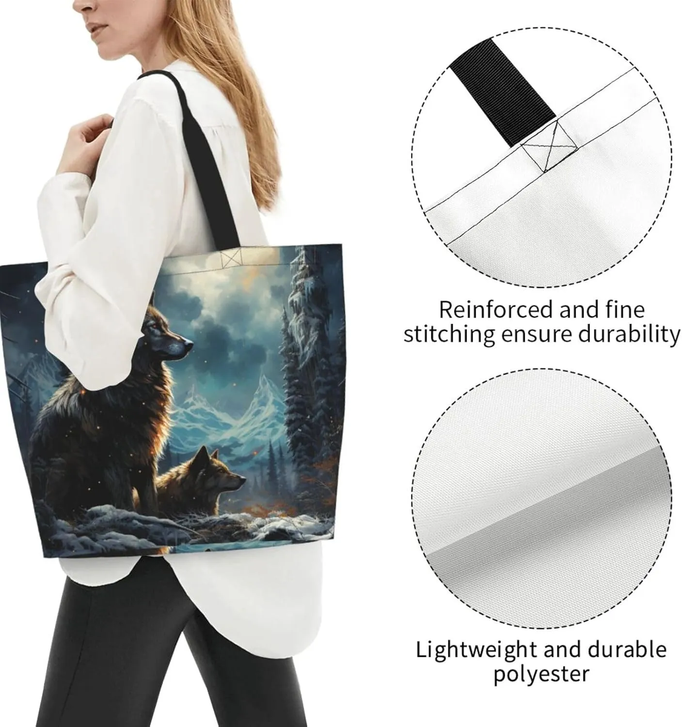 Tote Bag for Women Reusable Grocery Bag Shopping Bag Waves Tote Bags Handbag Foldable Shoulder Bag