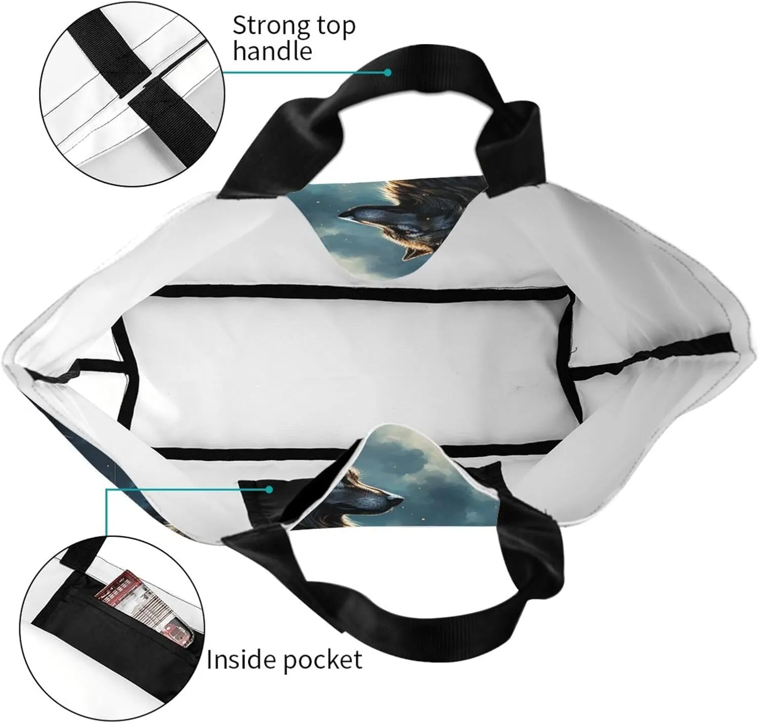 Tote Bag for Women Reusable Grocery Bag Shopping Bag Waves Tote Bags Handbag Foldable Shoulder Bag