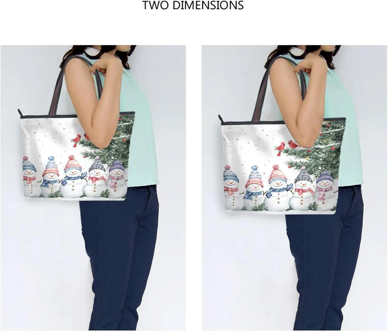 Tote Bag for Women with Zipper,Polyester Tote Purse Holiday Tote Bag Work Handbag Women Gift