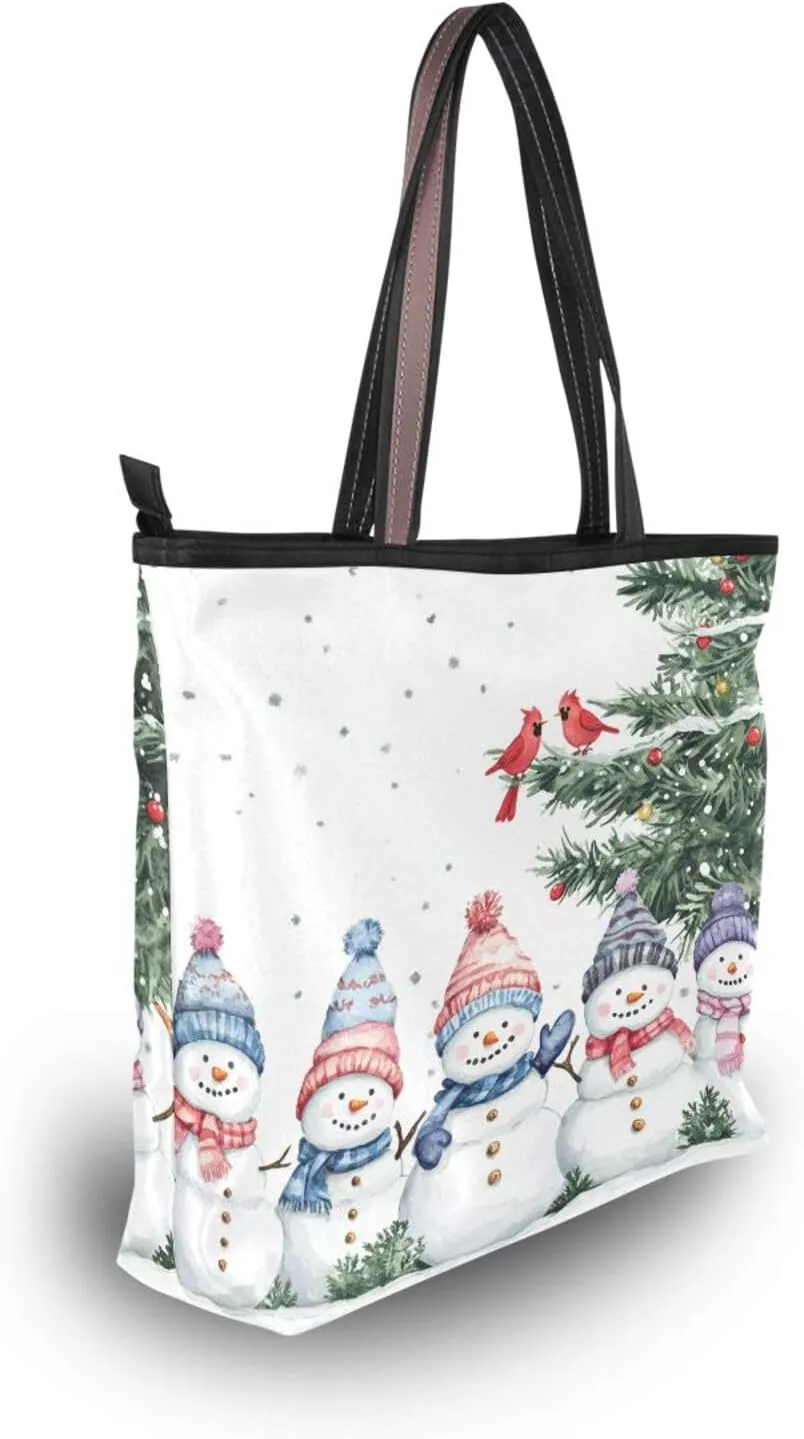 Tote Bag for Women with Zipper,Polyester Tote Purse Holiday Tote Bag Work Handbag Women Gift