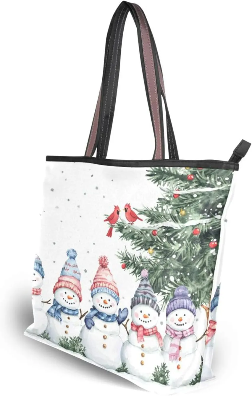 Tote Bag for Women with Zipper,Polyester Tote Purse Holiday Tote Bag Work Handbag Women Gift
