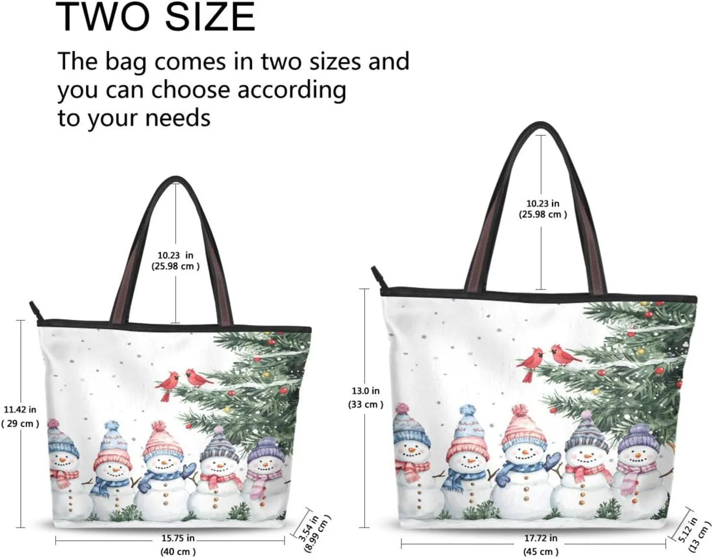 Tote Bag for Women with Zipper,Polyester Tote Purse Holiday Tote Bag Work Handbag Women Gift
