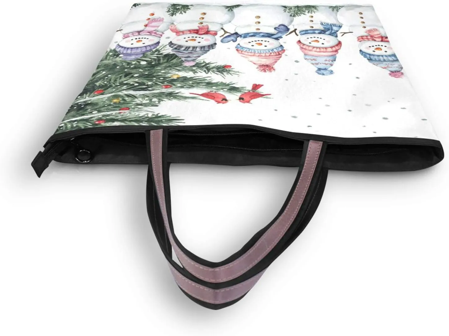 Tote Bag for Women with Zipper,Polyester Tote Purse Holiday Tote Bag Work Handbag Women Gift