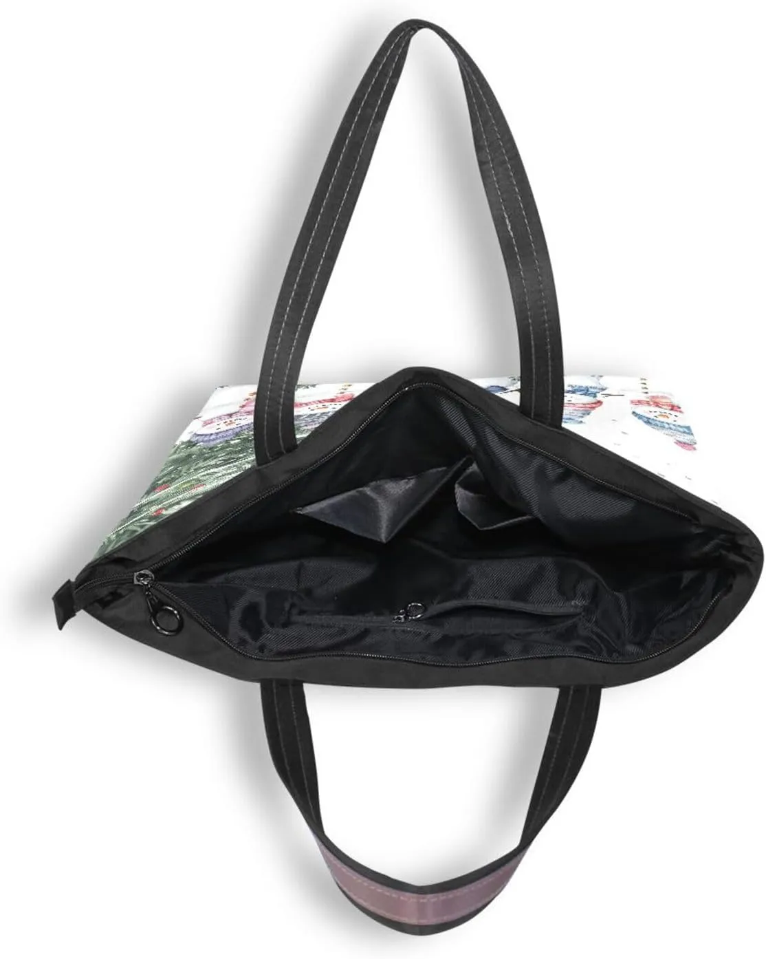 Tote Bag for Women with Zipper,Polyester Tote Purse Holiday Tote Bag Work Handbag Women Gift