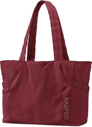 Tote Bag for Women,Puffer Travel Tote Bags with Zipper, Quilted Handbag with Compartments for Travel Work Sport,Wine Red
