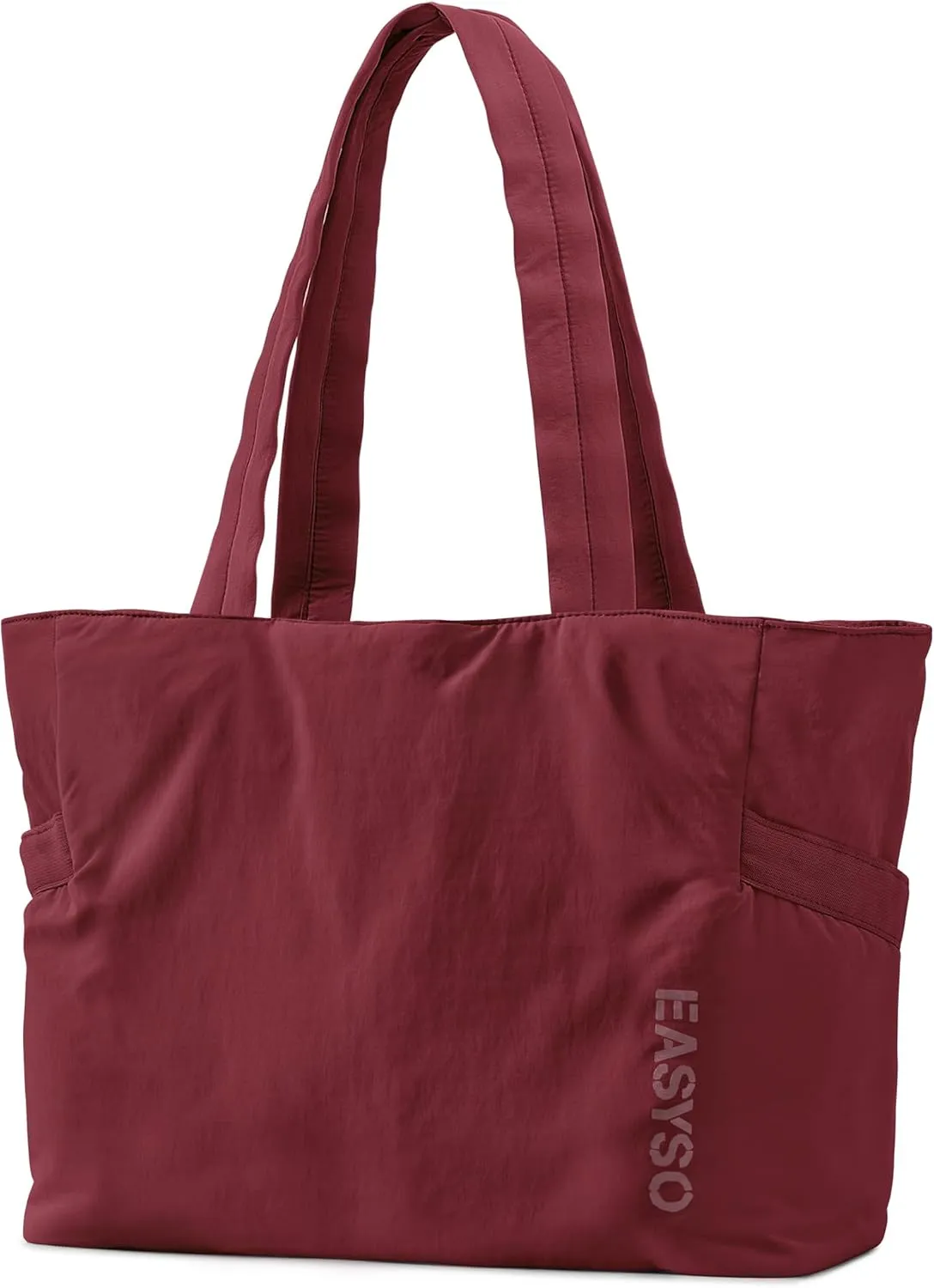 Tote Bag for Women,Puffer Travel Tote Bags with Zipper, Quilted Handbag with Compartments for Travel Work Sport,Wine Red