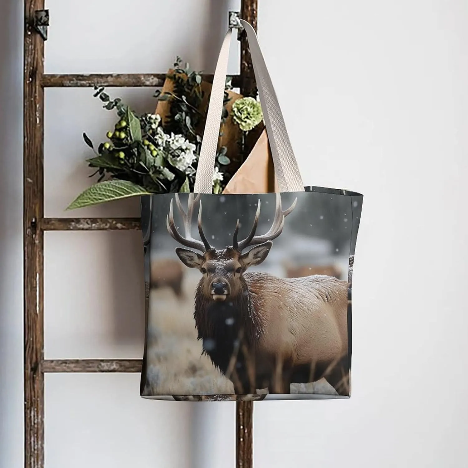 Tote Bag Laptop Handbag Classical Pattern Flowers Grocery Bag Canvas Shoulder Bag Crossbody Bag for Travel
