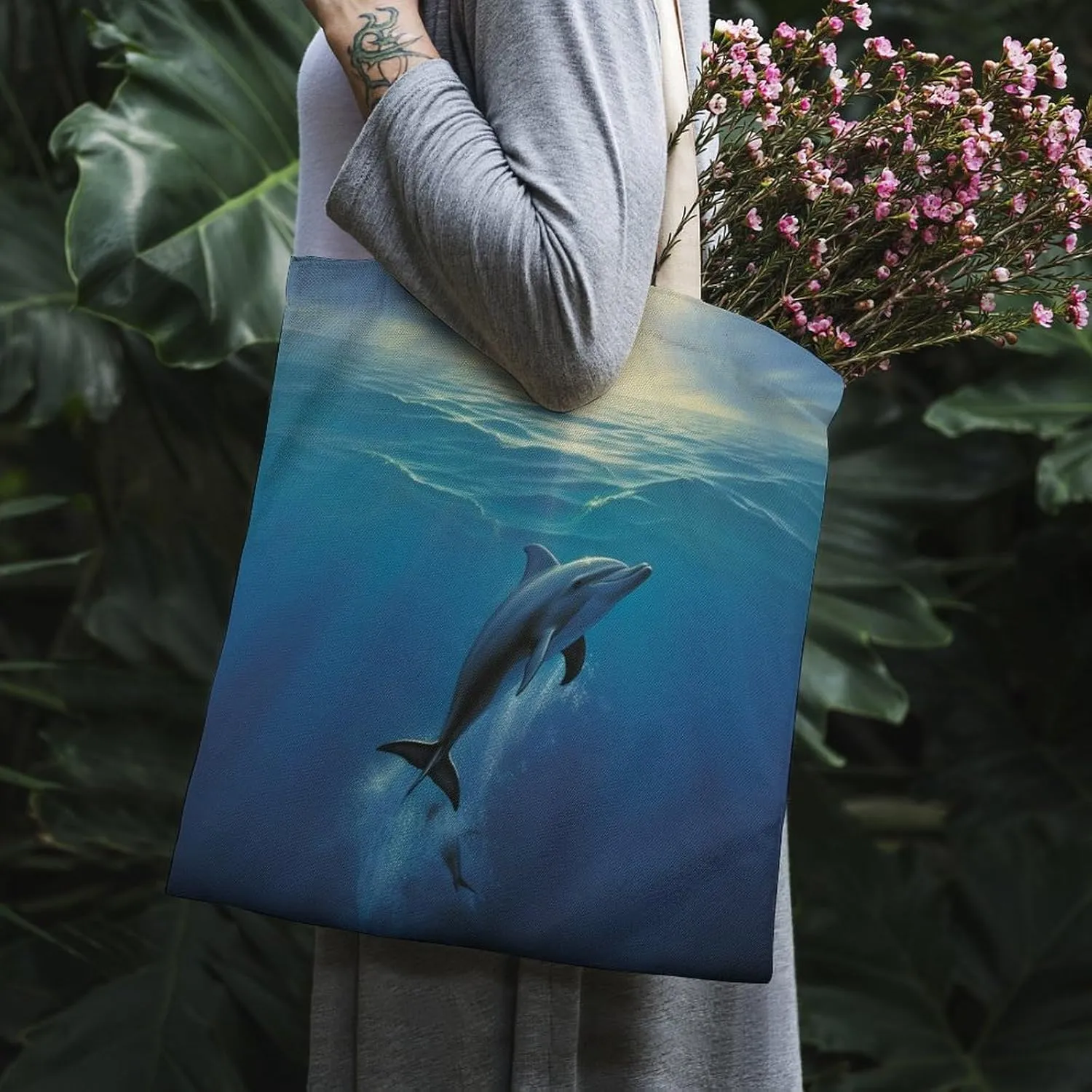 Tote Bag Laptop Handbag Elk In The Meadow Grocery Bag Canvas Shoulder Bag Crossbody Bag for Travel