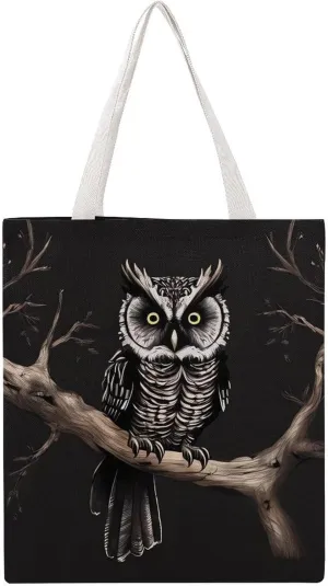 Tote Bag Laptop Handbag Gray Animals Grocery Bag Canvas Shoulder Bag Crossbody Bag for Travel