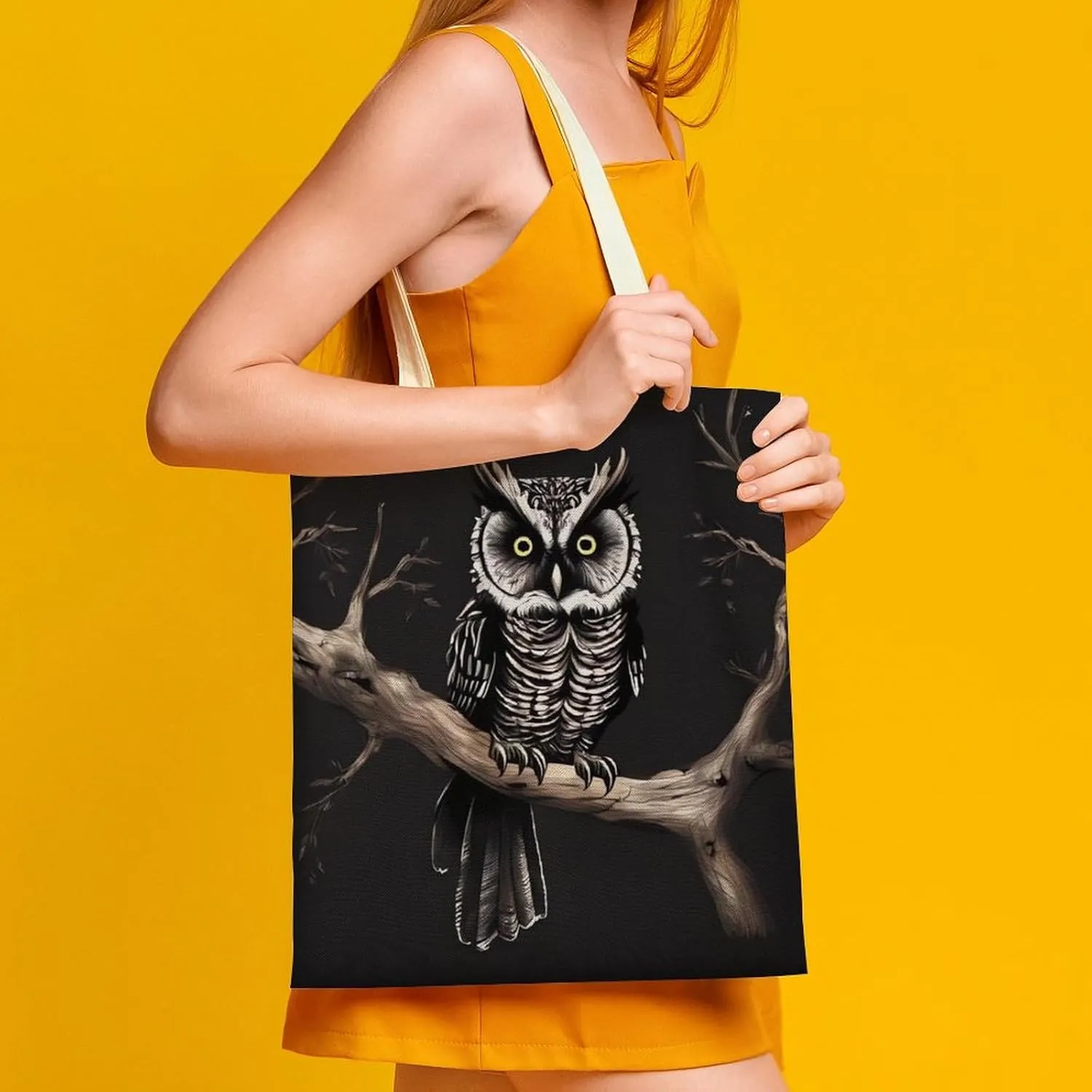 Tote Bag Laptop Handbag Gray Animals Grocery Bag Canvas Shoulder Bag Crossbody Bag for Travel