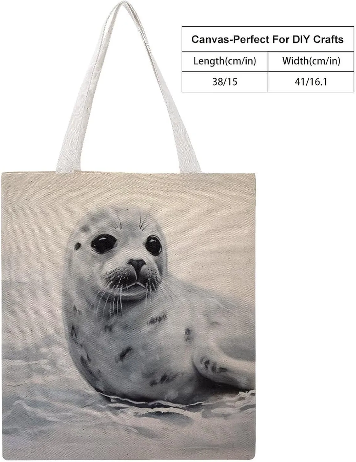 Tote Bag Laptop Handbag Gray Animals Grocery Bag Canvas Shoulder Bag Crossbody Bag for Travel