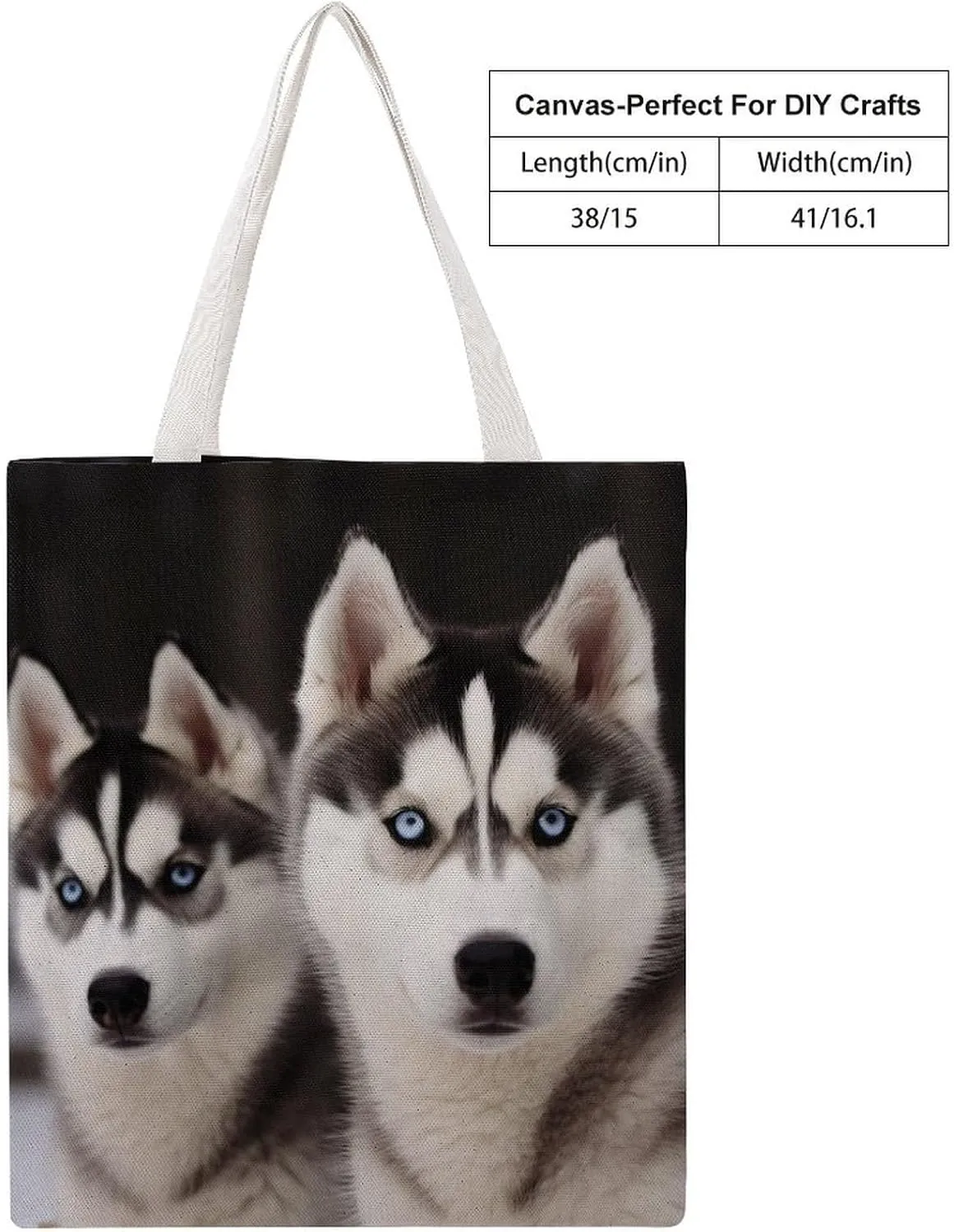 Tote Bag Laptop Handbag Gray Animals Grocery Bag Canvas Shoulder Bag Crossbody Bag for Travel