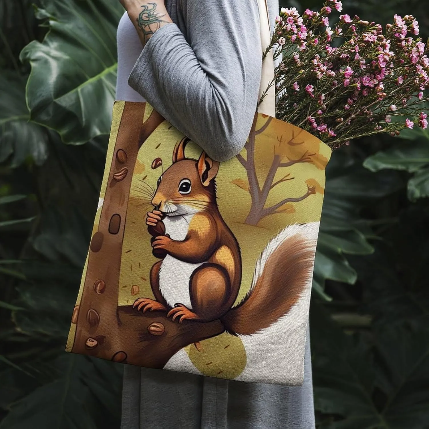 Tote Bag Laptop Handbag Pug Grocery Bag Canvas Shoulder Bag Crossbody Bag for Travel