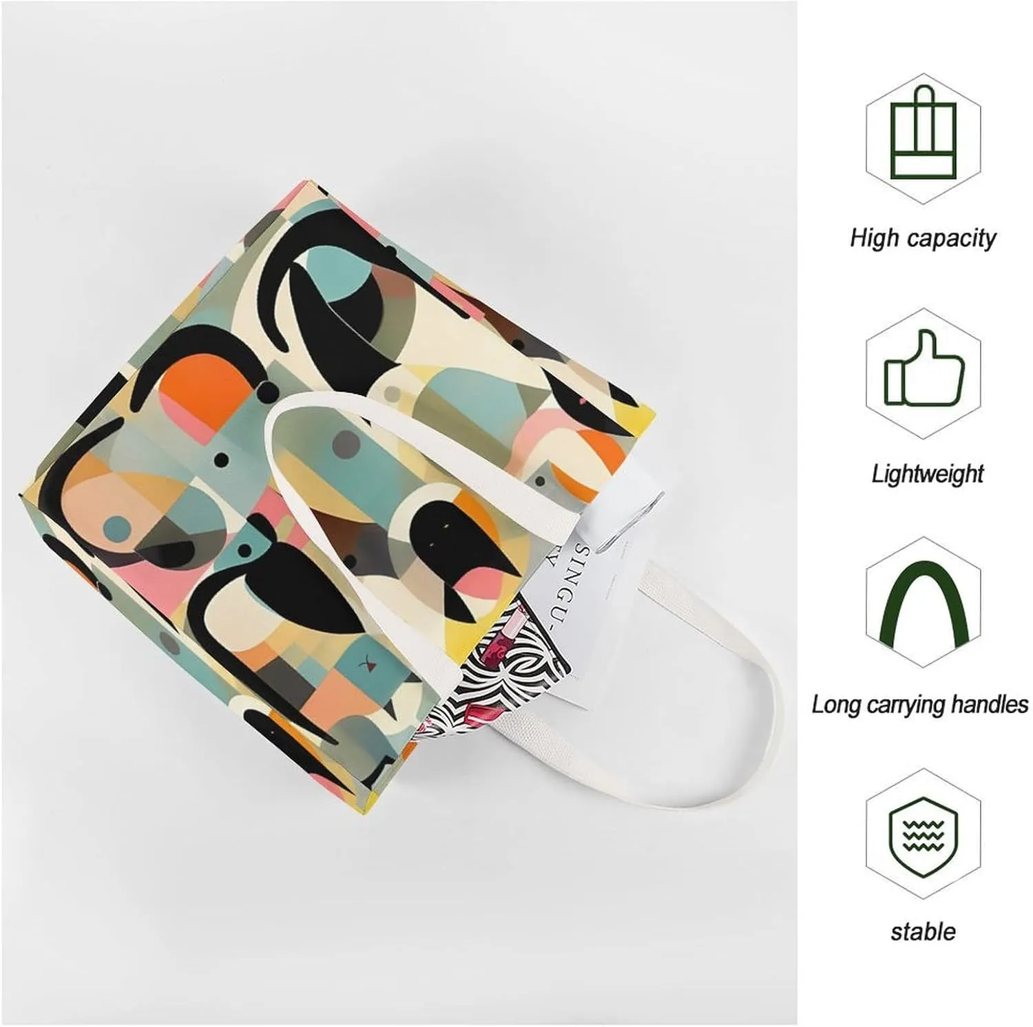 Tote Bag Laptop Handbag Small Animals Grocery Bag Canvas Shoulder Bag Crossbody Bag for Travel