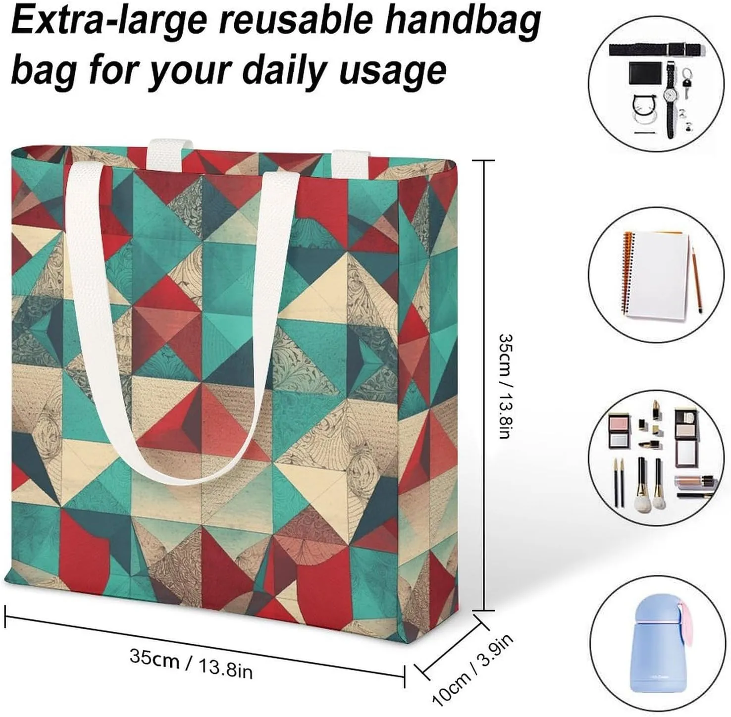 Tote Bag Laptop Handbag Small Hound Pattern Grocery Bag Canvas Shoulder Bag Crossbody Bag for Travel