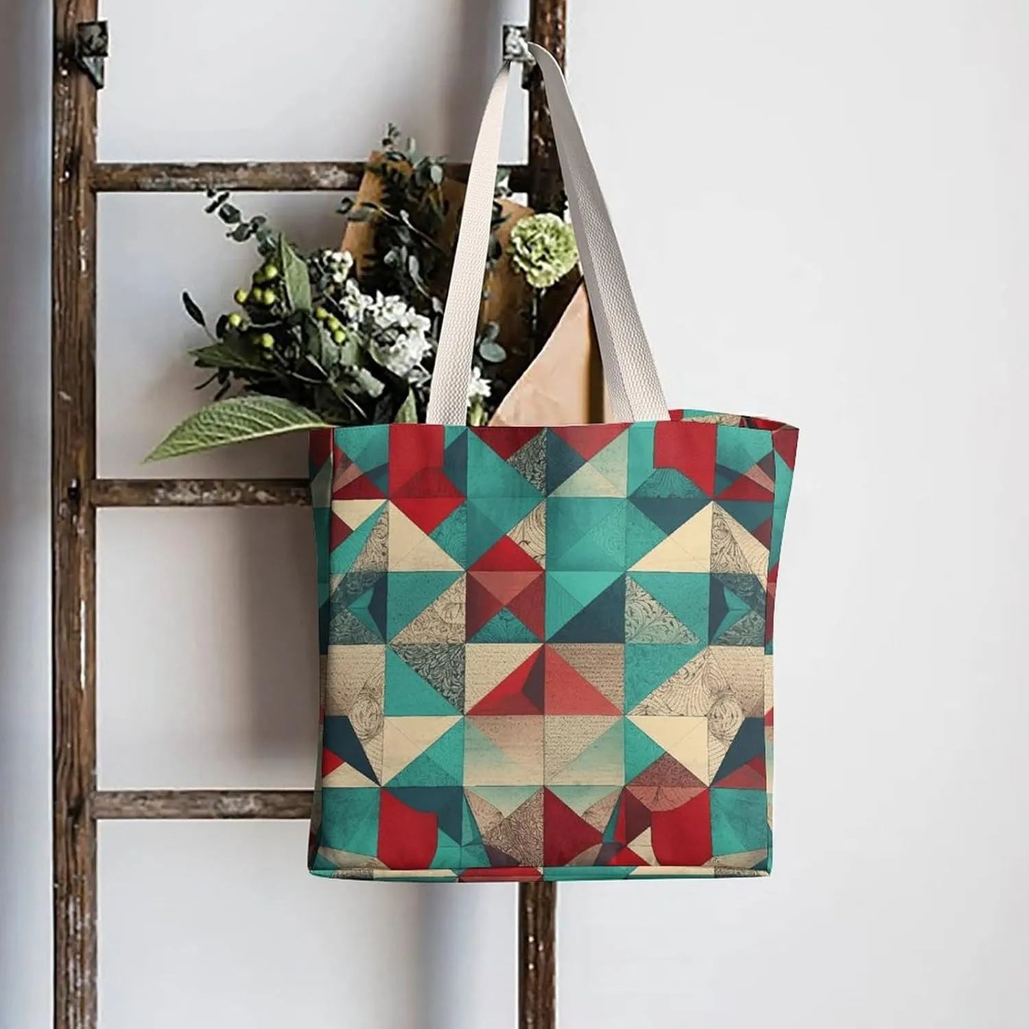 Tote Bag Laptop Handbag Small Hound Pattern Grocery Bag Canvas Shoulder Bag Crossbody Bag for Travel